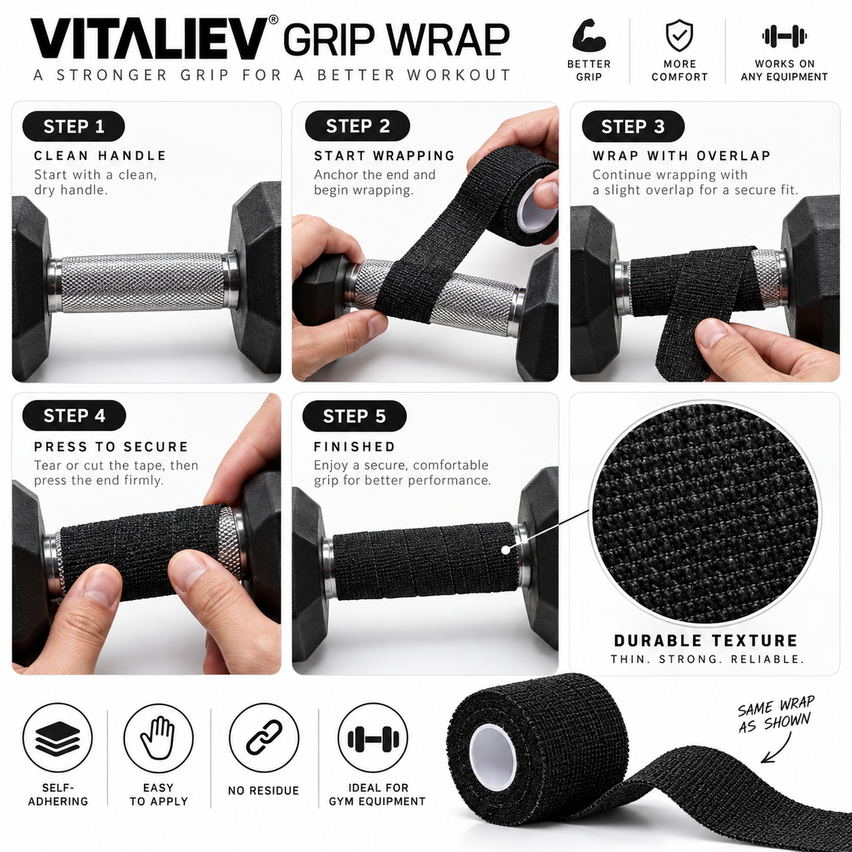 VITALIEV GRIP WRAP — Self-Adhesive Performance Tape